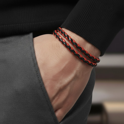 Bracciale milan rosso nero - rosso,
