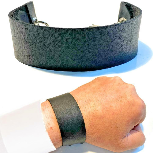 Bracciale pelle nero - in,