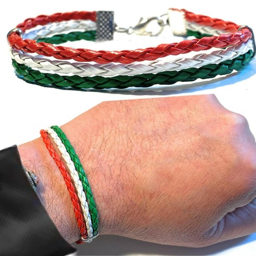 Bracciale pelle italia uomo - bracciale,