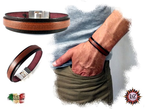 Bracciale uomo cuoio 3 - cuoio,