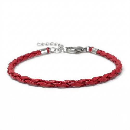 Bracciale rosso cuoio - bracciale,