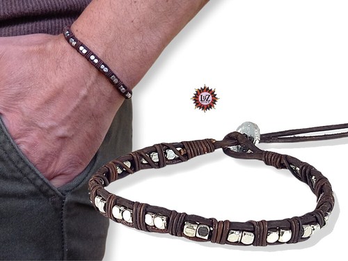 Bracciale cuoio marrone - cuoio,