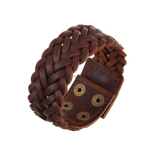 Bracciale intrecciato pelle - di,