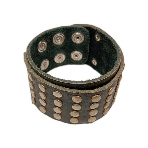 Bracciale cuoio doppio - cuoio, borchie