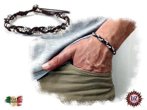 Bracciale uomo cuoio grezzo - bracciale,