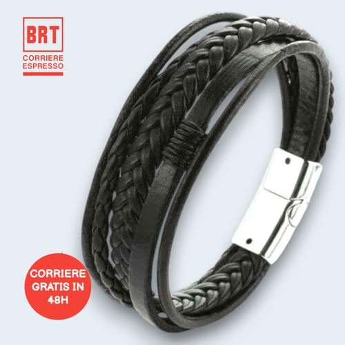 Bracciale uomo cuoio pelle - cuoio,