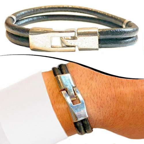 Bracciale pelle uomo - pelle,