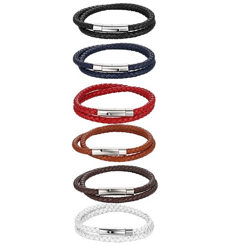 Bracciale uomo argento acciaio - argento,