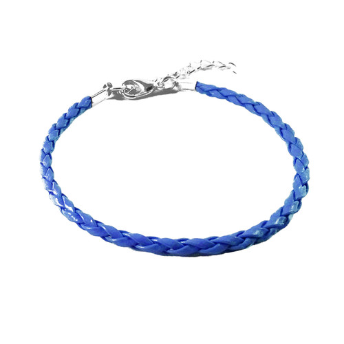 Bracciale blu corda cuoio - corda,