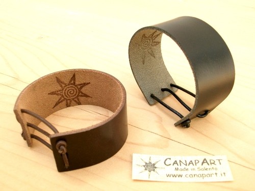Bracciale polsino pelle - polsino, cuoio