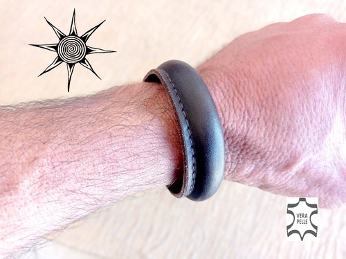 Bracciale polsino pelle - bracciale, cuoio