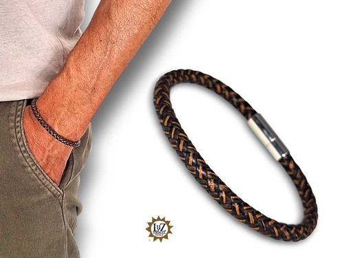 Bracciale cuoio tondo - cuoio,