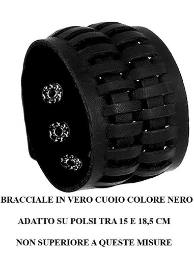 Bracciale cuoio nero bracciali - bracciale,