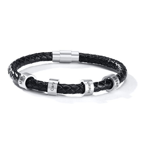 Bracciale uomo pelle corda - uomo,