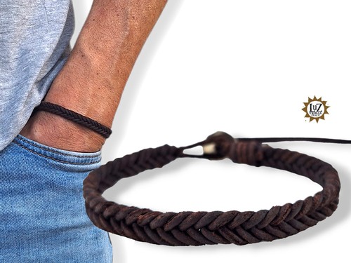 Bracciale uomo cuoio grezzo - uomo, in
