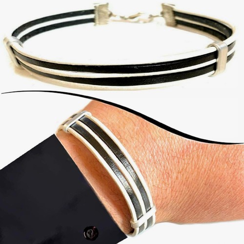 Bracciale pelle uomo - pelle, da