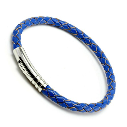 Bracciale uomo pelle - pelle, blu